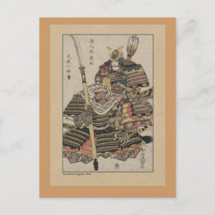 Antique Japanska Samurai Art Vykort