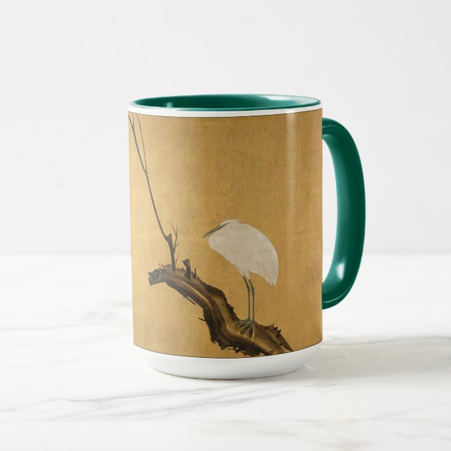 Antique Japanskt Heron på en Willow Gren-utskrift Mugg (Framsida höger)