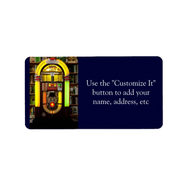 Antique Jukebox Adressetikett (Framsidan)
