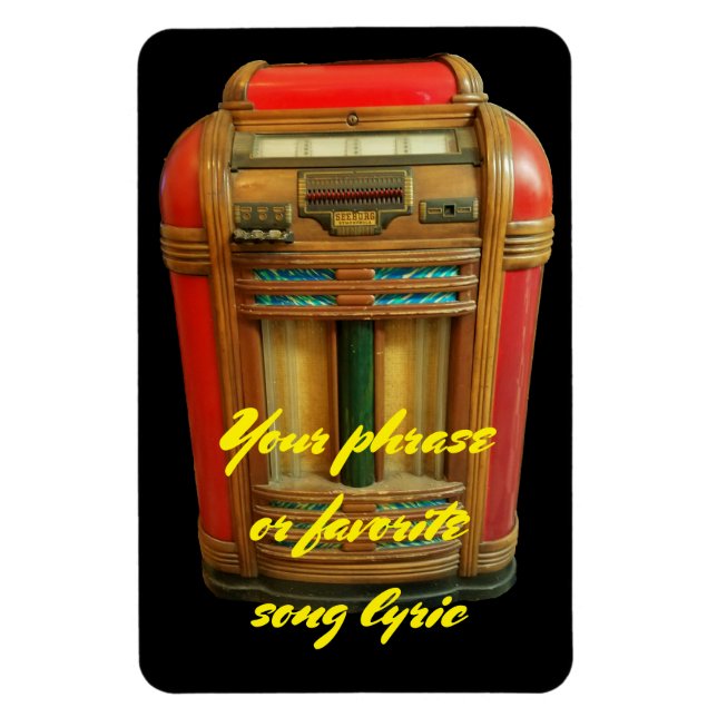 Antique Jukebox och din fras Magnet (Vertikal)