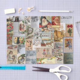 Antique jul Ephemera Collage Decoupage