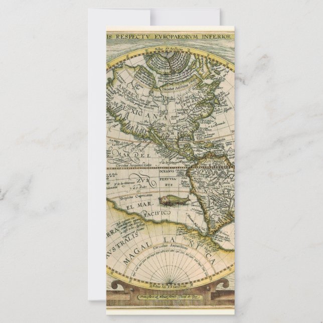 Antique Karta, 1596, America Sive Novus Orbis (Framsida)