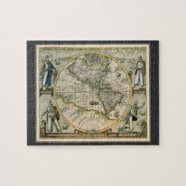 Antique Karta, 1596, America Sive Novus Orbis Pussel