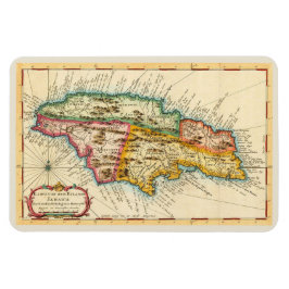 Antique Karta av Jamaica 1758 Magnet