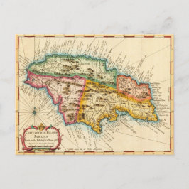 Antique Karta av Jamaica 1758 Vykort