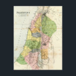 Antique Karta - Bibliska Palestina Vykort<br><div class="desc">Antique Karta från 1864 i Bibeln Palestina.</div>