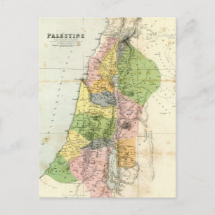 Antique Karta - Bibliska Palestina Vykort