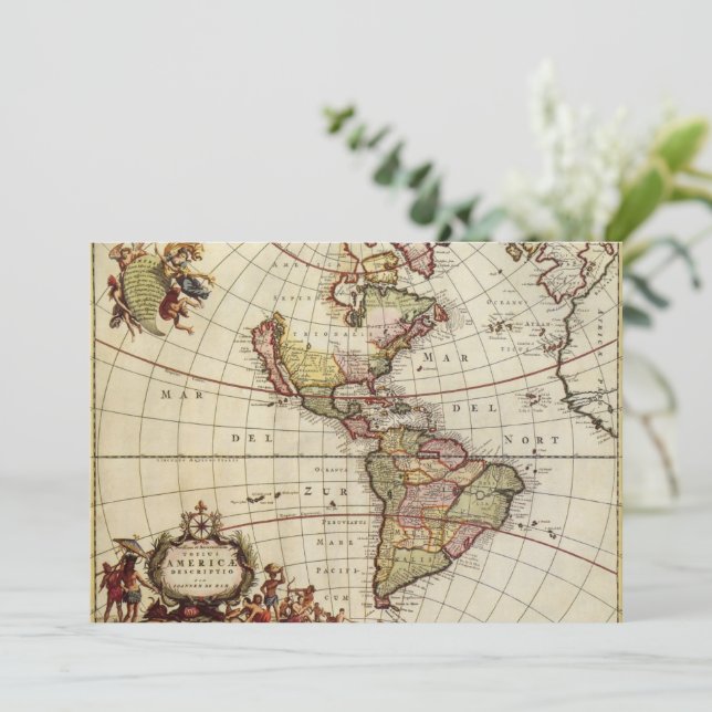 Antique Karta i Amerika av Johannes De Ram (Stående Fram)