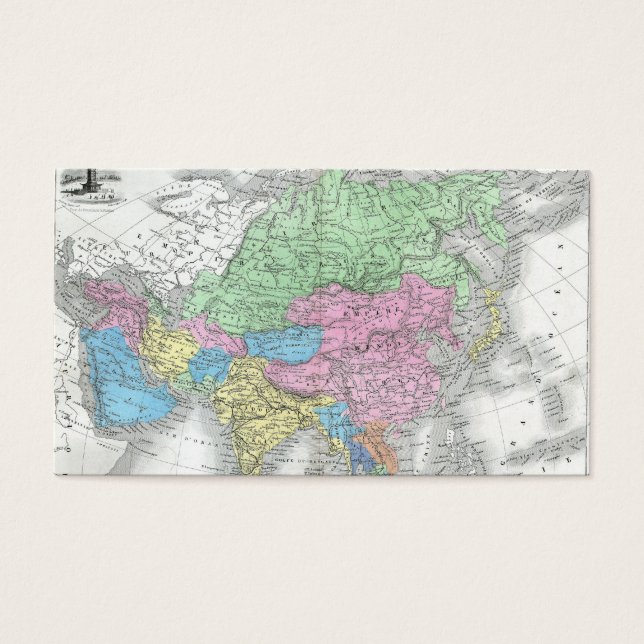 Antique Karta i Asien runt 1800-talet Visitkort (Framsidan)