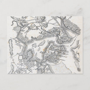 Antique Karta i Boston   1775-1776 Vykort