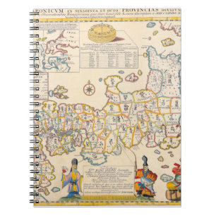 Antique Karta i China provins Notebook Anteckningsbok