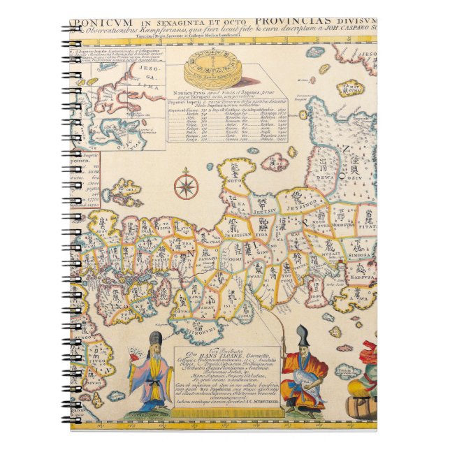 Antique Karta i China provins Notebook Anteckningsbok (Framsidan)