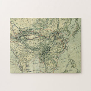 Antique Karta i Indien och Tibet Pussel