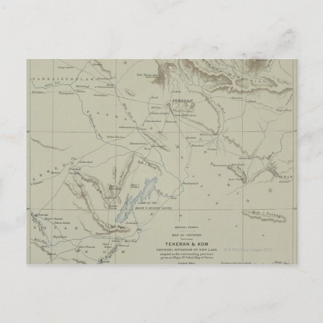 Antique Karta i Iran Vykort (Framsida)
