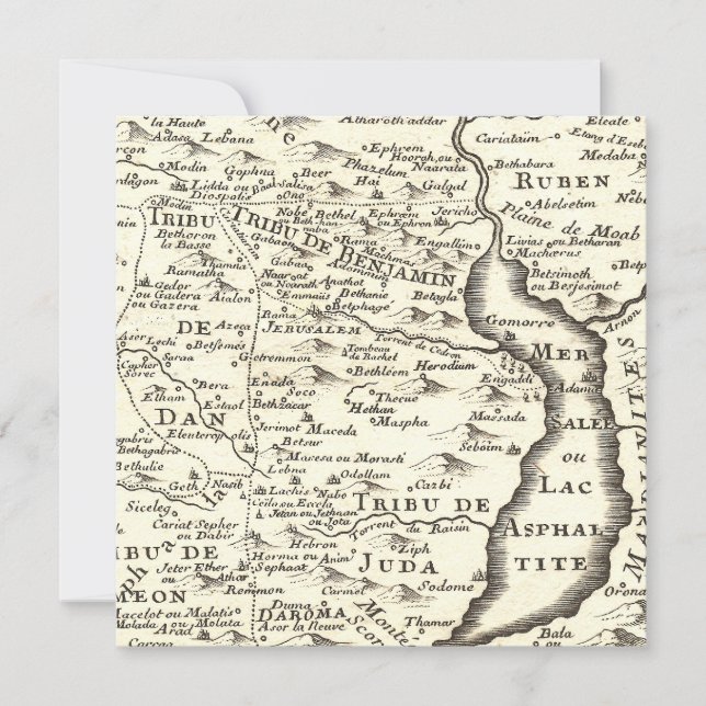 Antique Karta i Israel Pub Miztvah-inbjudan Inbjudningar (Framsida)