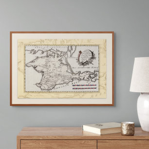 Antique karta i Krims Peninsula Poster