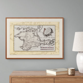 Antique karta i Krims Peninsula Poster