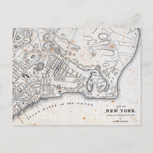 Antique Karta i New York Vykort (Framsida)