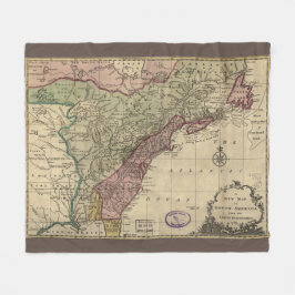 Antique Karta i Nordamerika, återställd, 1763 Fleecefilt