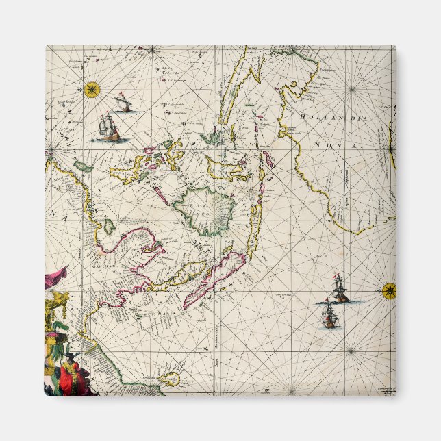 Antique Karta i Öster Magnet (Framsidan)