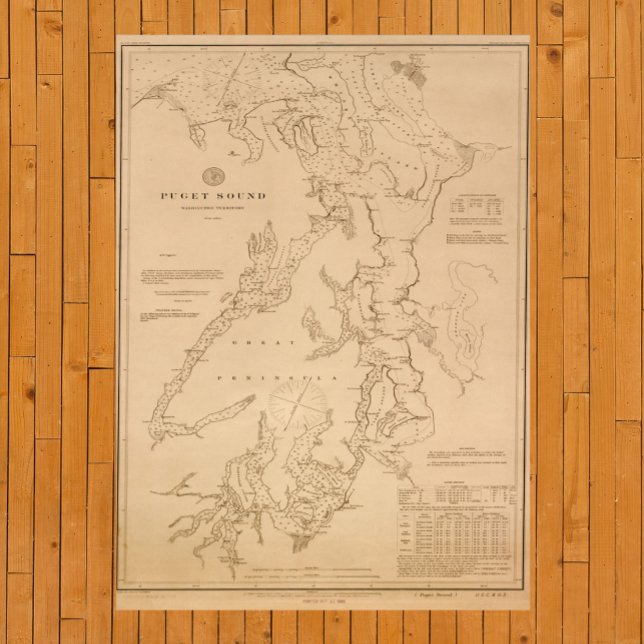 Antique karta i Puget Ljud Poster (Skapare uppladdad)