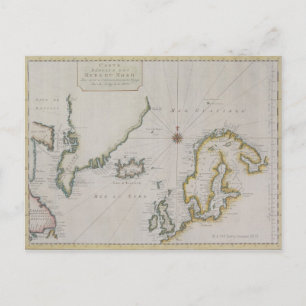 Antique Karta i Skandinavien 2 Vykort