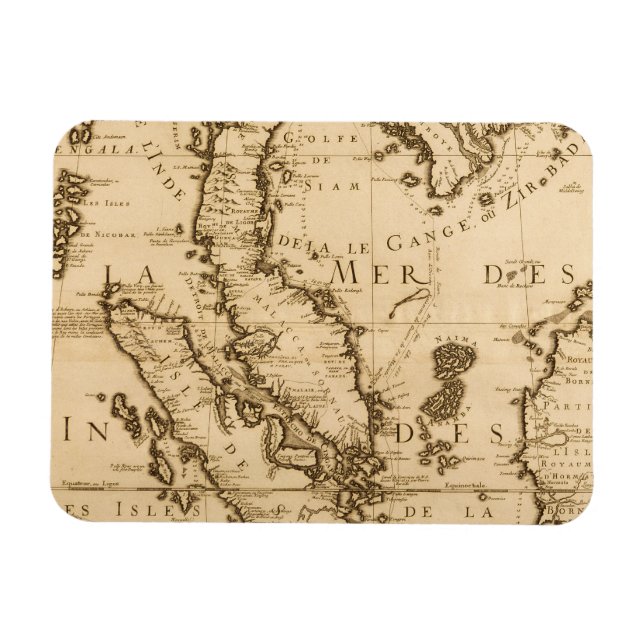Antique Karta i södra Öster Asien | 1687 Magnet (Horisontell)