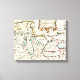 Antique Karta i Underbara Sjöar Canvastryck