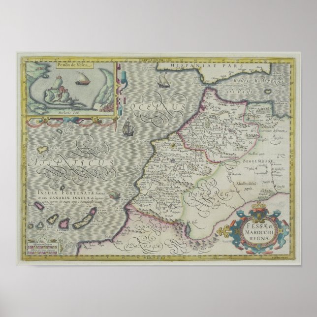 Antique Karta i Väster Afrika Poster (Framsidan)