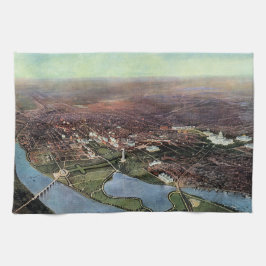 Antique Karta i Washington DC och Potomac River Kökshandduk