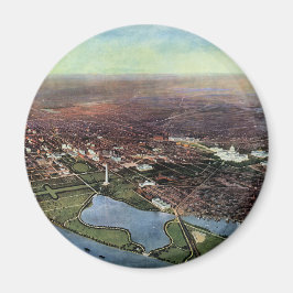 Antique Karta i Washington DC och Potomac River Magnet
