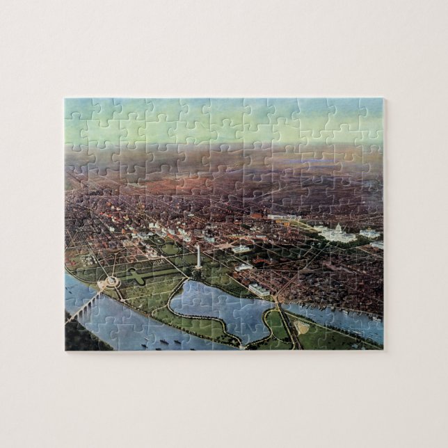Antique Karta i Washington DC och Potomac River Pussel (Horisontell)