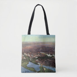 Antique Karta i Washington DC och Potomac River Tygkasse