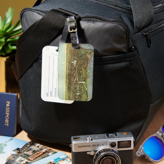 Antique Karta med en panoramisk vy av Washington D Bagagebricka (Framsida & Baksida)