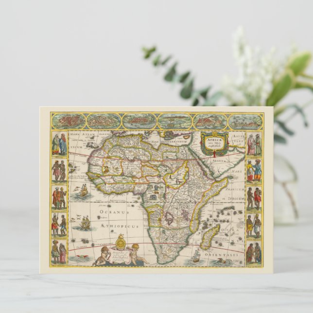 Antique Karta of Afrika av Hondius och Jansson (Stående Fram)