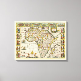 Antique Karta of Afrika av Hondius och Jansson Canvastryck