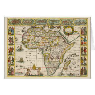 Antique Karta of Afrika av Hondius och Jansson Hälsningskort