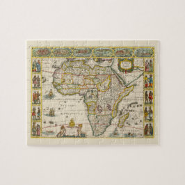 Antique Karta of Afrika av Hondius och Jansson Pussel
