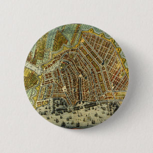 Antique Karta of Amsterdam, Holland alias Nederlän Knapp