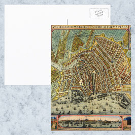 Antique Karta of Amsterdam, Holland alias Nederlän Vykort