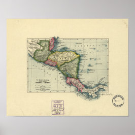 Antique Karta of Central America - 1902 Poster