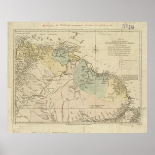 Antique Karta of Curacao, Bonaire, Aruba, Surinam Poster