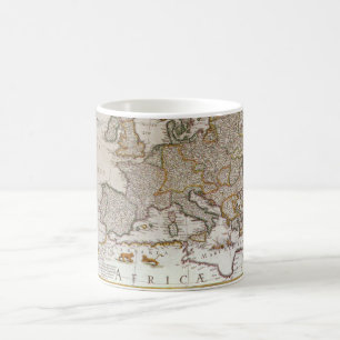 Antique Karta of Europe av Willem Jansz Blaeu, c16 Kaffemugg