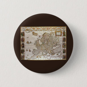 Antique Karta of Europe av Willem Jansz Blaeu, c16 Knapp