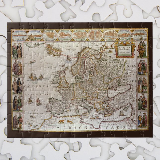 Antique Karta of Europe av Willem Jansz Blaeu, c16 Pussel (Skapare uppladdad)