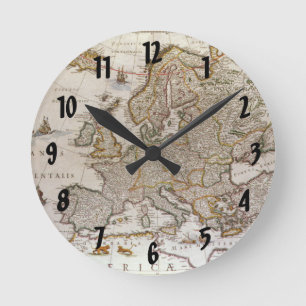 Antique Karta of Europe av Willem Jansz Blaeu, c16 Rund Klocka