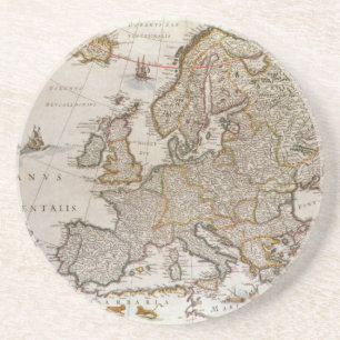 Antique Karta of Europe av Willem Jansz Blaeu, c16 Underlägg Sandsten