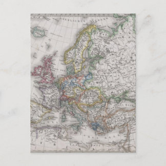 Antique Karta of Europe Circa 1862 Vykort