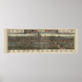 Antique Karta of London Print Poster
