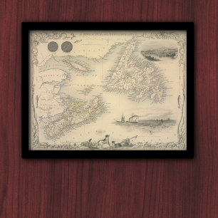 Antique karta of Nova Scotia and Newfoundland Poster